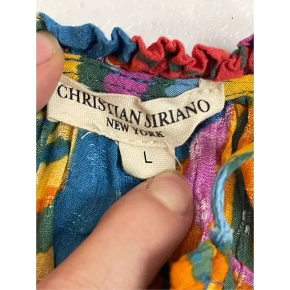 Christian Siriano women’s tank blouse size large colorful - Picture 6 of 6